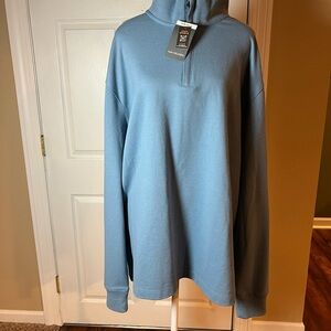 Van Heusen Mens XXL Blue Shadow Essential Luxe Quarter Zip Business Work Wear